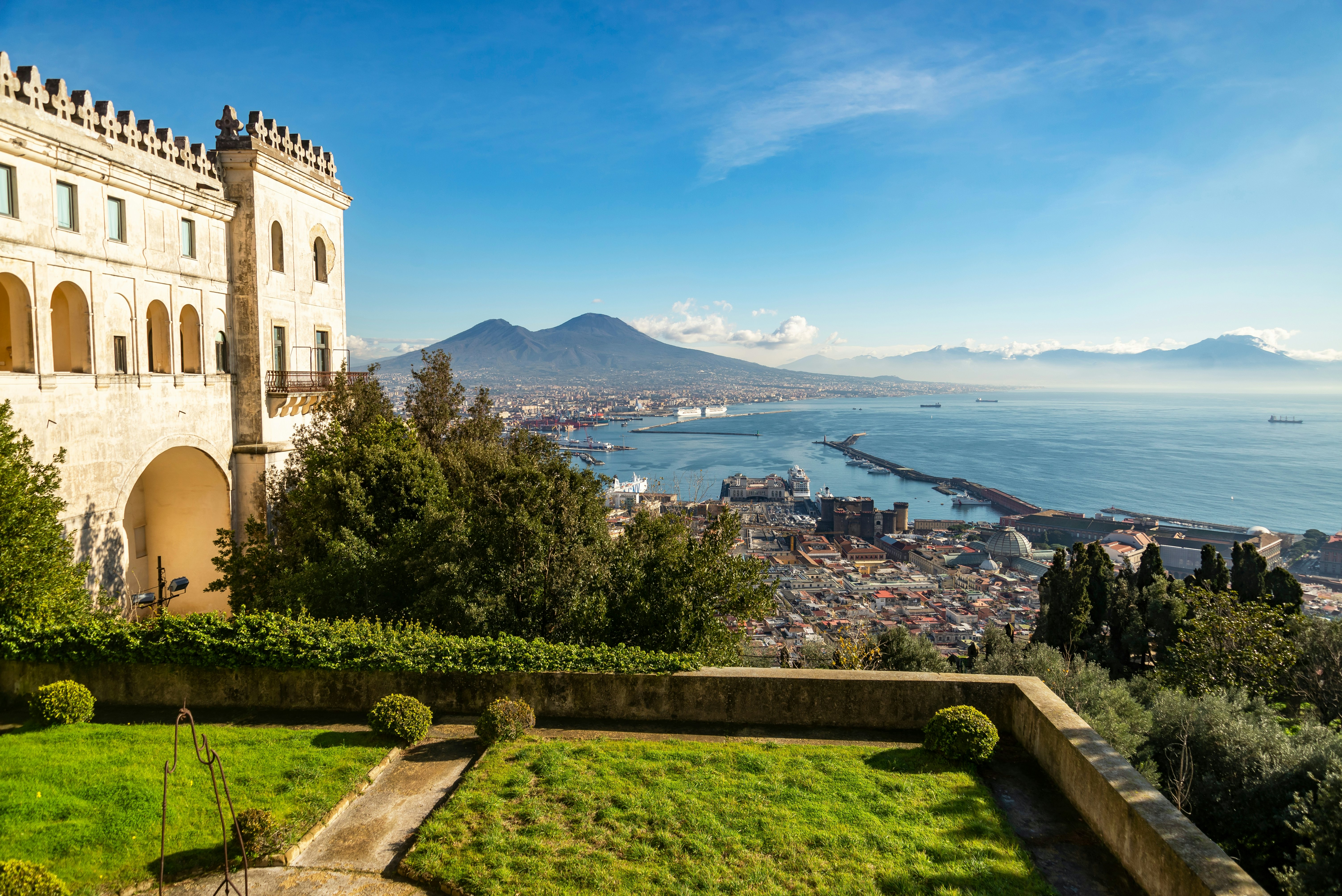 Scenic picture view of the city of Naples Napoli with famous Mount Vesuvius in the background from Certosa di San Martino monastery, Campania, Italy; Shutterstock ID 2105276987; purchase_order: 65050; job: poi; client: ; other:
2105276987