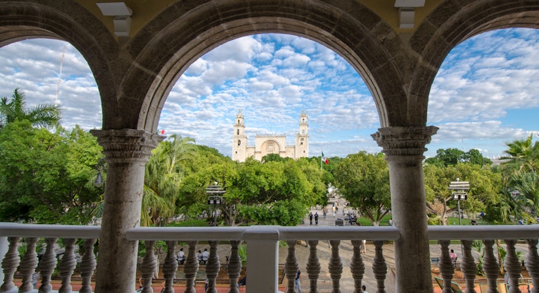 Merida, the capital and largest city of the Mexican state of Yucatan.
770124046
america, ancient, architecture, blue, building, cathedral, church, city, colonial, colorful, culture, facade, flag, historic, historical, history, latin, merida, mexican, mexico, old, peninsula, sky, square, street, style, tourism, tower, town, traditional, travel, urban, yucatan