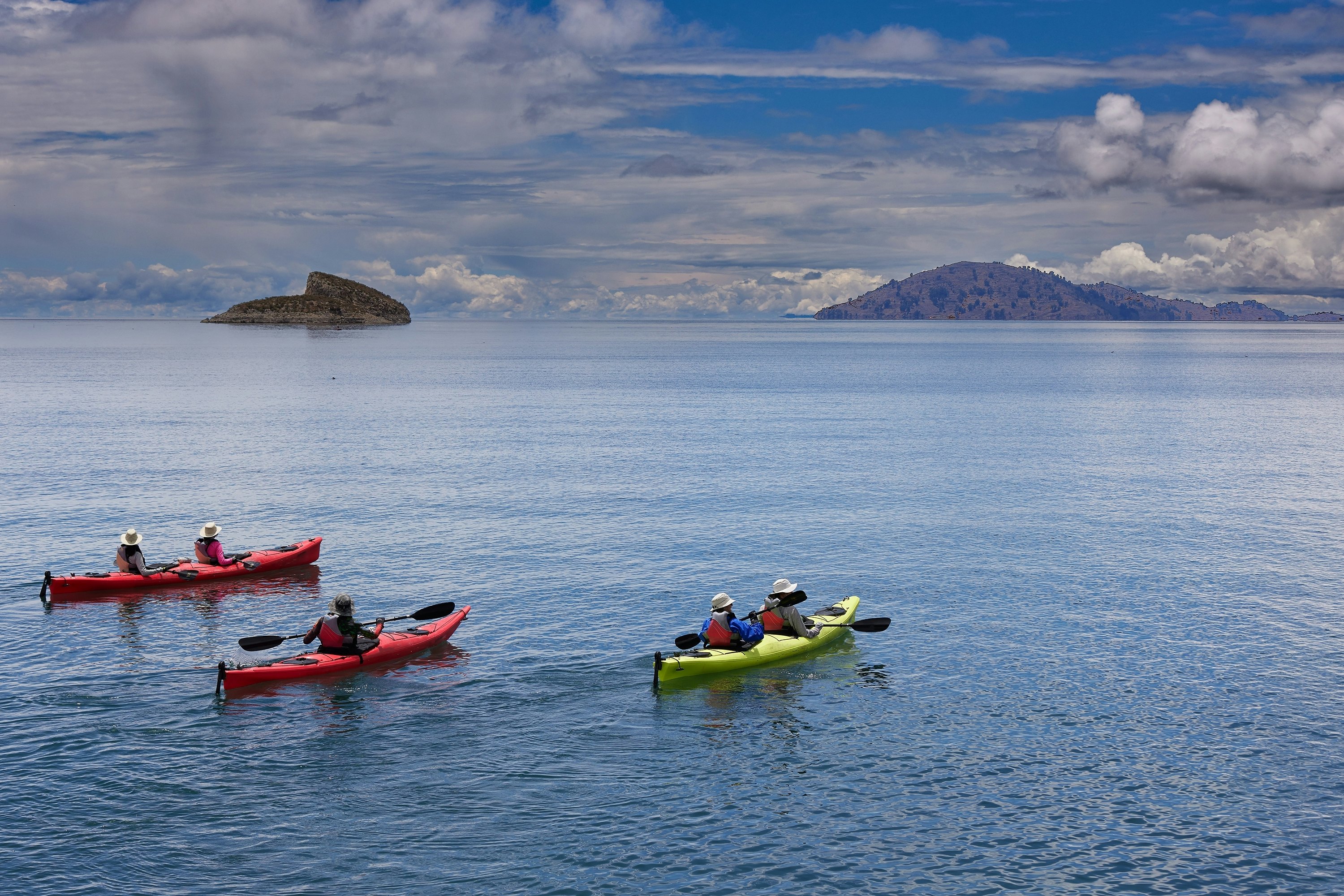 Sea kayaking on Lake Titicaca.